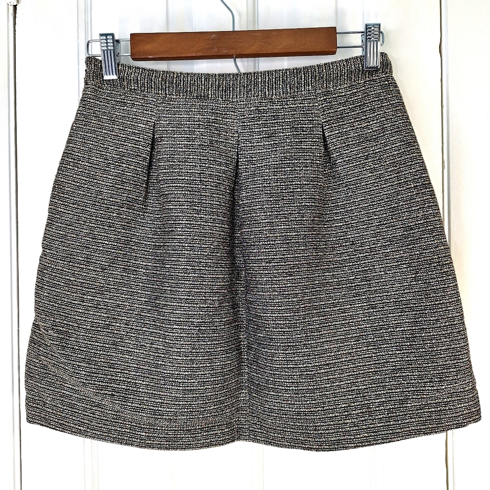 Broadway & Broome Gold Metallic Micro Mini Skirt Sz 2 - Picture 4 of 11